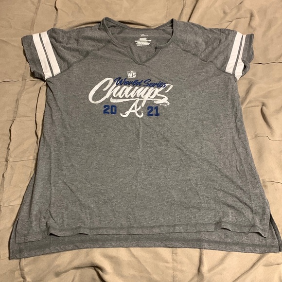Fanatics Tops - NWOT, Fanatics Gray Atlanta Braves 2021 World Series Champions Shirt, XL